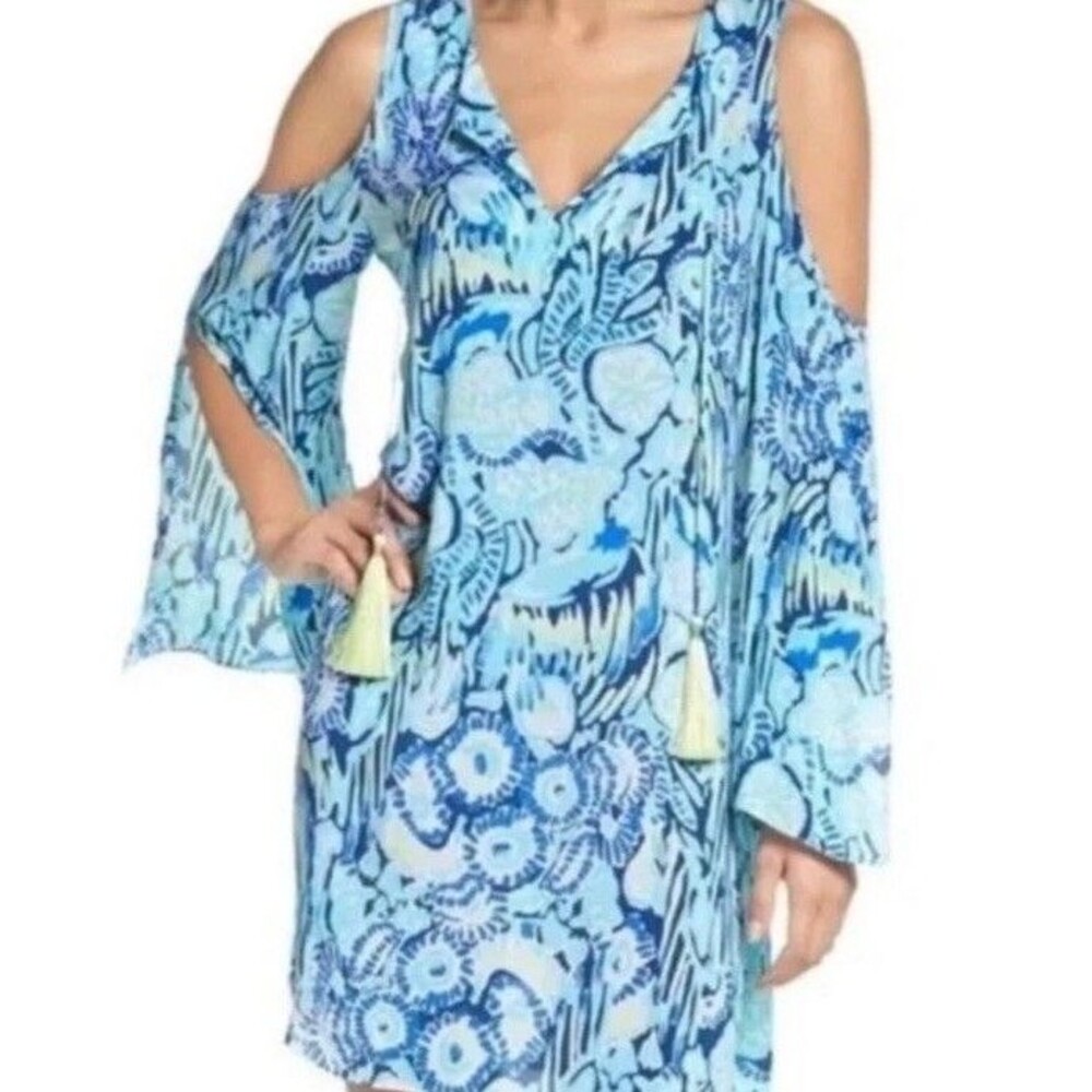 Lilly Pulitzer Size XS Benicia Tunic Dress Cold Shoulder Multicolor Floral